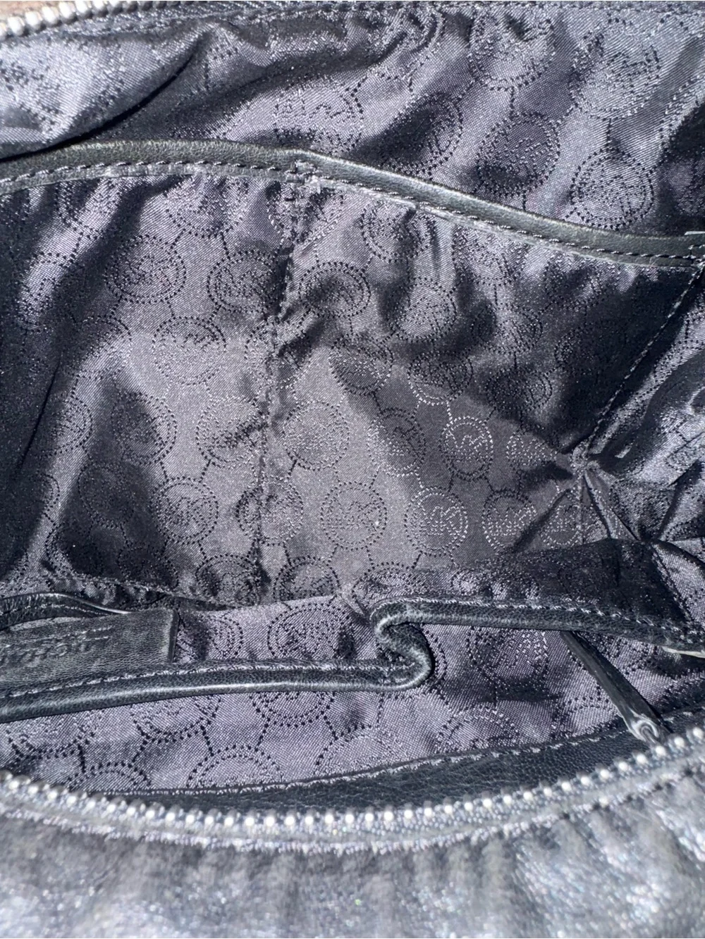 Michael Kors Black Leather Hobo Shoulder Bag, 13x8